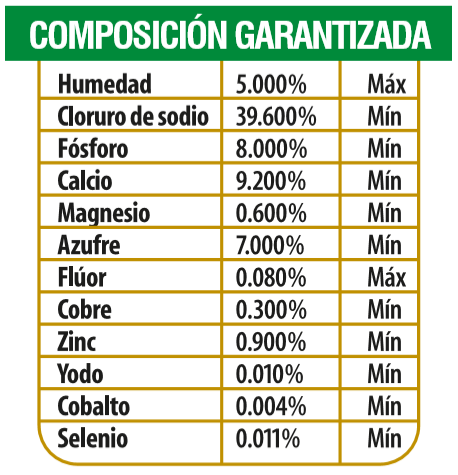 sal mineralizada somex llano 8 bultos